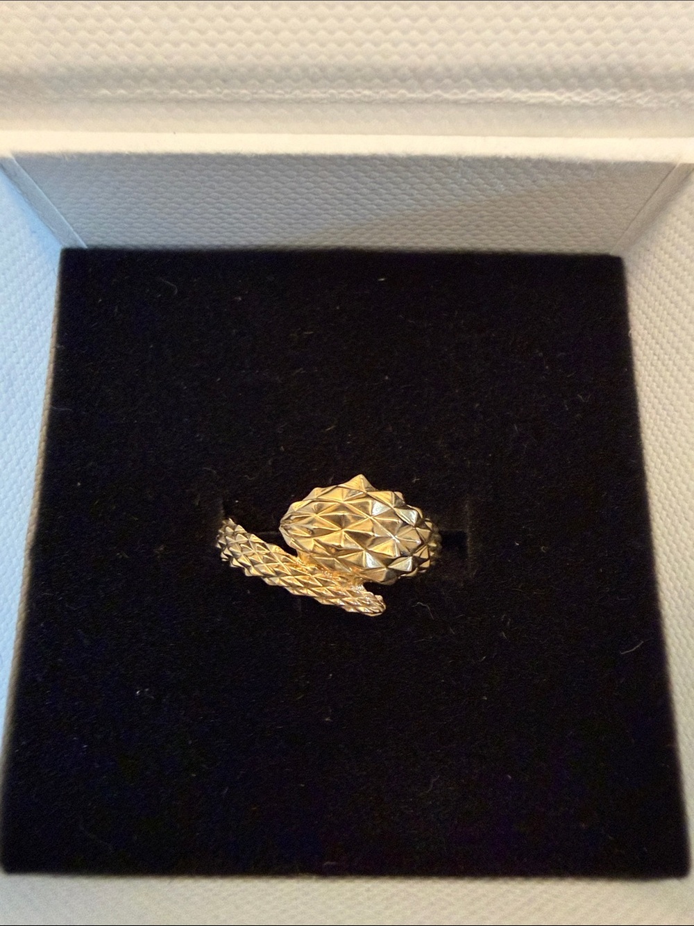 Mejuri Gold Faceted Snake Coil Ring Sz5